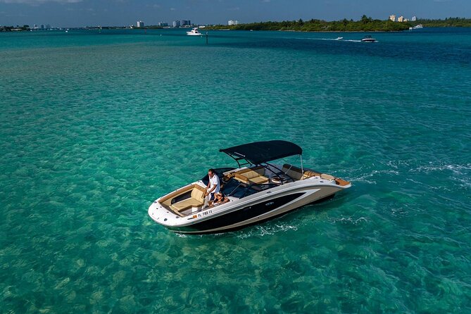 Miami Biscayne Bay Private Boat Experience with Captain - Haulover Beach Park sandbar hour: swim, relax, and snap photos