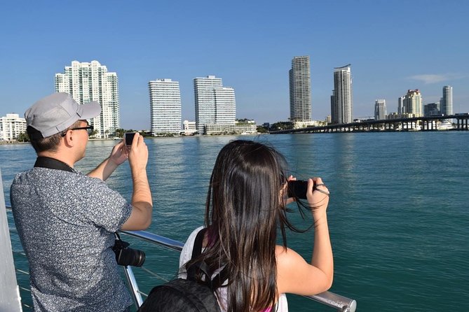 Miami Biscayne Bay rich and famous Sightseeing Boat Tour - Bayside dock scene and the pirate-ship/entertainment energy