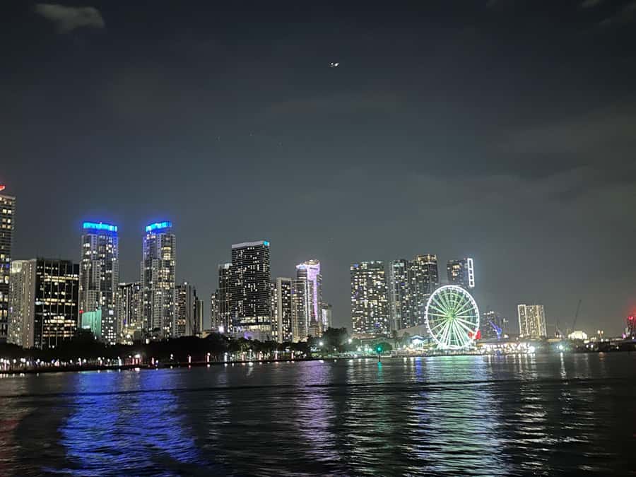 Miami Evening Boat Past Millionaire Homes on Water Taxi - Brickell skyline, Port of Miami, and the best angles for photos