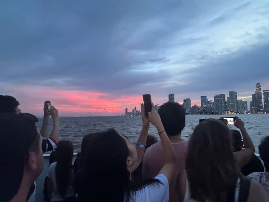 Miami Evening Boat Past Millionaire Homes on Water Taxi - From Bayside Marketplace out onto Biscayne Bay at night